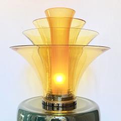 Late 20th Century Bronzed Brass and Yellow Murano Glass Table Lamp - 4737716