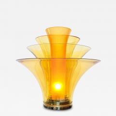 Late 20th Century Bronzed Brass and Yellow Murano Glass Table Lamp - 4737772