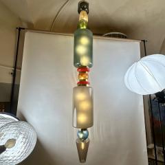 Late 20th Century Colorful Murano Glass Brass XXL Pendant Chandelier - 3937789