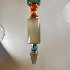 Late 20th Century Colorful Murano Glass Brass XXL Pendant Chandelier - 3937792