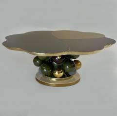 Late 20th Century Flower Shape w Opaline Glass Ceramic Balls Coffee Table - 2859949
