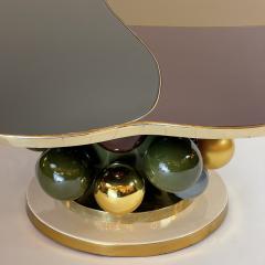 Late 20th Century Flower Shape w Opaline Glass Ceramic Balls Coffee Table - 2859952
