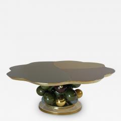 Late 20th Century Flower Shape w Opaline Glass Ceramic Balls Coffee Table - 2863592