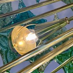 Late 20th Century Green Flowers Murano Art Glass Brass Sputnik Chandelier - 3511821
