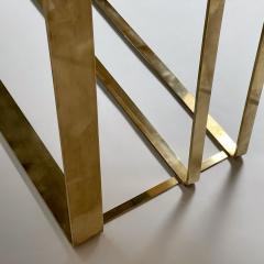 Late 20th Century Italian Brass Lemon Yellow Mirror Console w Three Drawers - 3051459