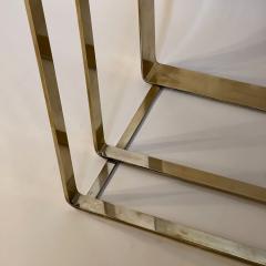 Late 20th Century Italian Brass Lemon Yellow Mirror Console w Three Drawers - 3051460