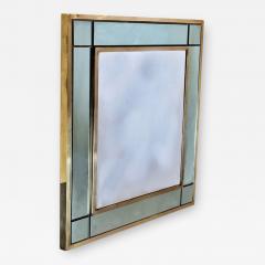 Late 20th Century Italian Brass Wall Mirror with Green Mirror Frame - 1727267