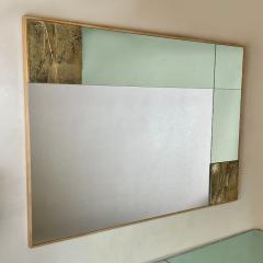 Late 20th Century Italian Green Bronze Mirror W Sculptural Bronze Plaques - 2981093