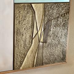 Late 20th Century Italian Green Bronze Mirror W Sculptural Bronze Plaques - 2981099
