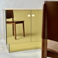 Late 20th Century Italian Pair of Yellow Mirror Cabinets w Honey Onyx Tops - 3256575