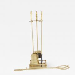 Late 20th Century Italian Solid Gilt Brass Fireplace Tool Set - 2109947