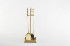 Late 20th Century Italian Solid Gilt Brass Fireplace Tool Set - 2108835