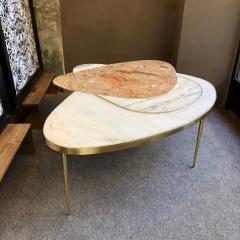 Late 20th Century Italian Space Age Marble and Brass Coffee Table - 1684392