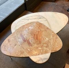 Late 20th Century Italian Space Age Marble and Brass Coffee Table - 1684395