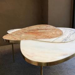 Late 20th Century Italian Space Age Marble and Brass Coffee Table - 1684401