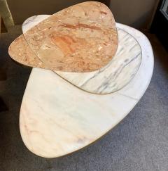 Late 20th Century Italian Space Age Marble and Brass Coffee Table - 1684407