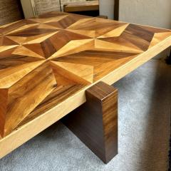 Late 20th Century Italian Wooden Mosaic with Compass Roses Top Coffee Table - 3356570