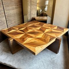 Late 20th Century Italian Wooden Mosaic with Compass Roses Top Coffee Table - 3356572