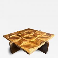 Late 20th Century Italian Wooden Mosaic with Compass Roses Top Coffee Table - 3359565