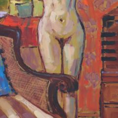 Late 20th Century Model in Trinidad Studio Jae Dougall Fauvist Oil on board - 3287930