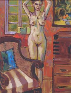 Late 20th Century Model in Trinidad Studio Jae Dougall Fauvist Oil on board - 3288897