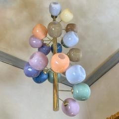 Late 20th Century Multicolored Murano Glass and Brass Pendant Chandelier - 3743660