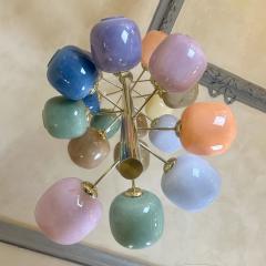 Late 20th Century Multicolored Murano Glass and Brass Pendant Chandelier - 3743662