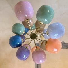 Late 20th Century Multicolored Murano Glass and Brass Pendant Chandelier - 3743664