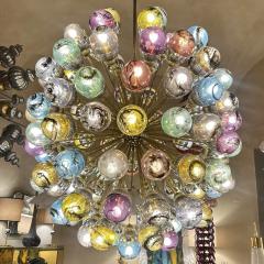 Late 20th Century Nickel Brass Sputnik Chandelier w Murano Art Glass Boules - 3886586