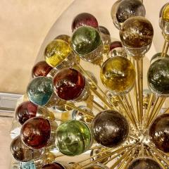 Late 20th Century Nickel Brass Sputnik Chandelier w Murano Art Glass Boules - 3886587