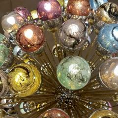 Late 20th Century Nickel Brass Sputnik Chandelier w Murano Art Glass Boules - 3886590