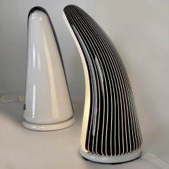 Late 20th Century Pair of Black White Murano Art Glass Table Lamps by Res - 2335795