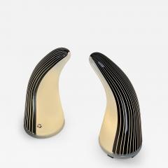 Late 20th Century Pair of Black White Murano Art Glass Table Lamps by Res - 2337265