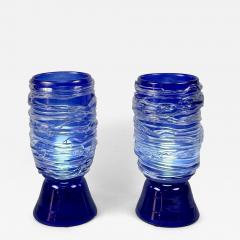 Late 20th Century Pair of Blu Murano Glass Table Lamps - 4745018