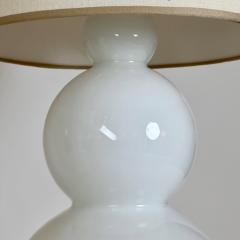 Late 20th Century Pair of Brass White Blown Glass Snowman Table Lamps - 2899230