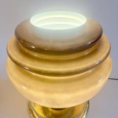 Late 20th Century Pair of Brass and Grey Murano Glass Table Lamps - 4647734