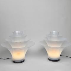 Late 20th Century Pair of Brass and Iridescent Murano Glass Table Lamps - 4498328