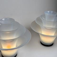 Late 20th Century Pair of Brass and Iridescent Murano Glass Table Lamps - 4498329