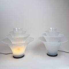 Late 20th Century Pair of Brass and Iridescent Murano Glass Table Lamps - 4498330