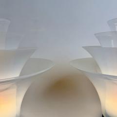 Late 20th Century Pair of Brass and Iridescent Murano Glass Table Lamps - 4498334