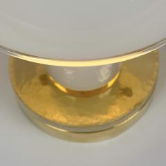 Late 20th Century Pair of Brass and Lattimo Murano Glass Table Lamps - 4734842