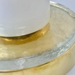 Late 20th Century Pair of Brass and Lattimo Murano Glass Table Lamps - 4734843