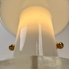Late 20th Century Pair of Brass and Lattimo Murano Glass Table Lamps - 4734844