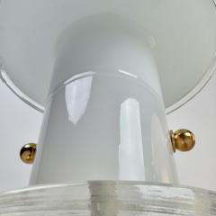Late 20th Century Pair of Brass and Lattimo Murano Glass Table Lamps - 4734845