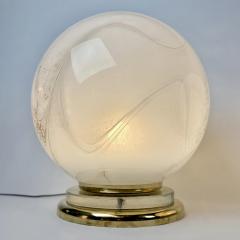 Late 20th Century Pair of Brass and Marbled Murano Glass Table Lamps - 4806630