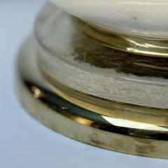 Late 20th Century Pair of Brass and Marbled Murano Glass Table Lamps - 4806638