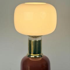 Late 20th Century Pair of Brass and Murano Glass Tall Table Lamps - 4750883