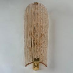 Late 20th Century Pair of Brass and Pink Murano Glass w Gold Glitter Sconces - 4720661