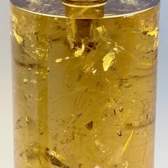 Late 20th Century Pair of Italian Amber Fractal Resin Table Lamps - 4490492