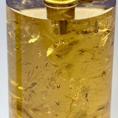 Late 20th Century Pair of Italian Amber Fractal Resin Table Lamps - 4490493